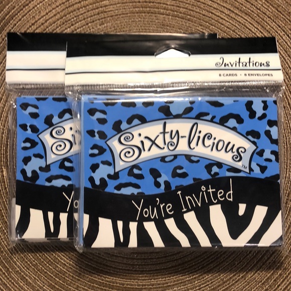 2 Pkgs Invitations Turning 60 Sixty-Licious - Picture 1 of 3